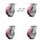 Service Caster 6 Inch Kingpinless Poly on Aluminum Wheel Swivel Caster Set with Swivel Locks SCC-KP30S620-PAR-BSL-4 - alternate 1